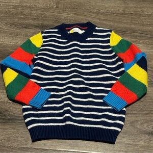 Mini Boden Navy and Multicolor Striped Kids Sweater 4/5 Years